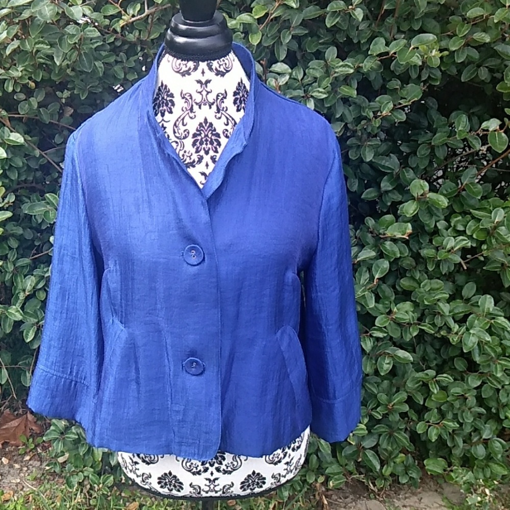 Ruby Rd Blue Blazer Jacket 12 Petite - image 1